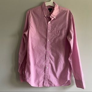 J.CREW men’s cotton long sleeves buttoned collar buttons down shirts size S PInK